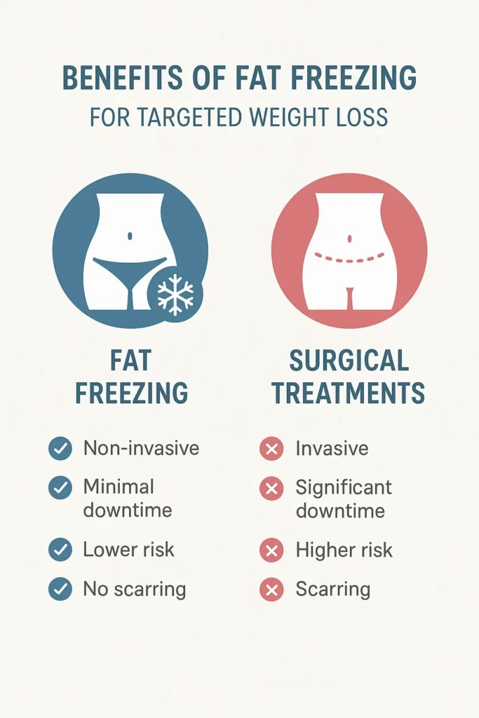 graphic showing the benefits of fat freezing Houghton Regis