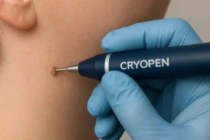 Person receiving skin tag removal Houghton Regis