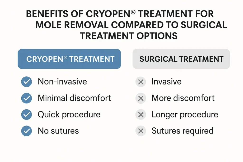 Benefits of facial mole removal Houghton Regis - call our team today to book a consultation