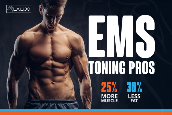 Image of man with sculpted stomach showing the fat loss and muscle gain of LA-EMS Body Sculpting Treatment Houghton Regis